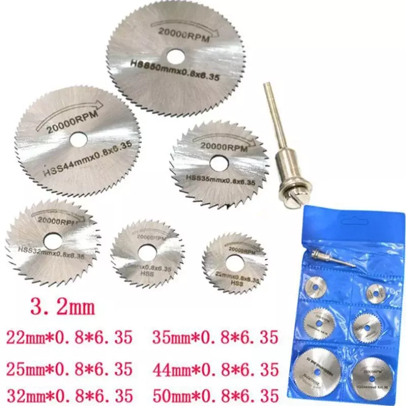 Drill Warehouse 1/8" Shank High Speed Steel Mini Saw Blades with Mandrels for Dremel Fordom Rotary Tool