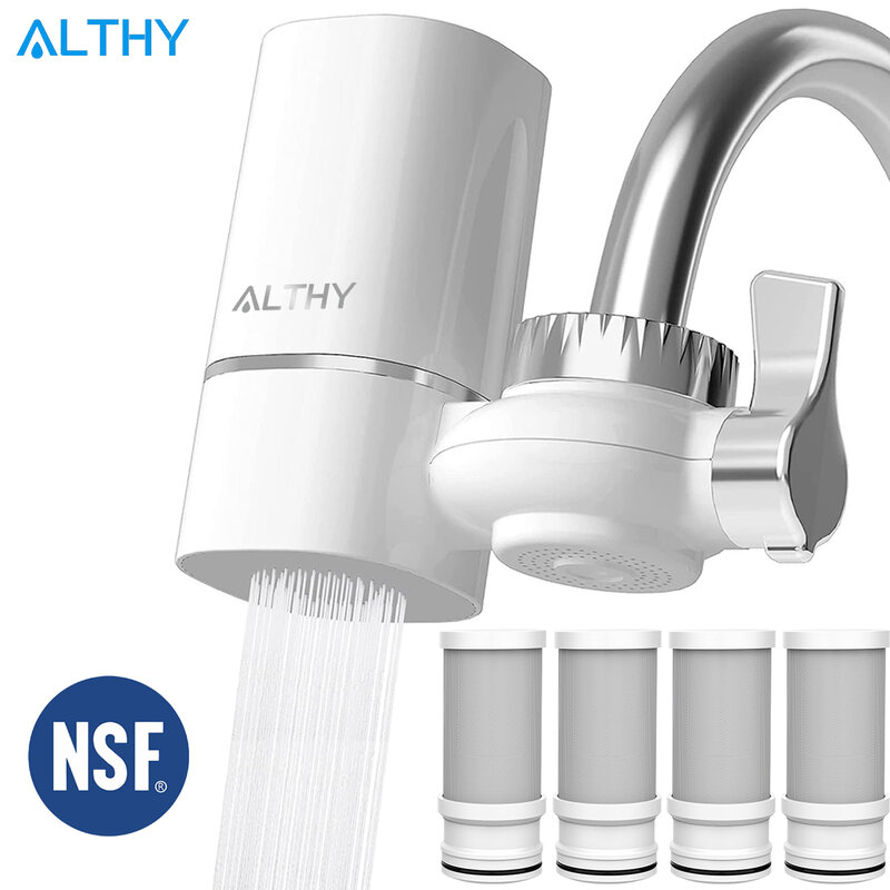 Sistema di purificazione del filtro dell'acqua del rubinetto del rubinetto ALTHY, riduce il piombo, il cloro e il cattivo gusto certificato NSF cucina da 320 galloni