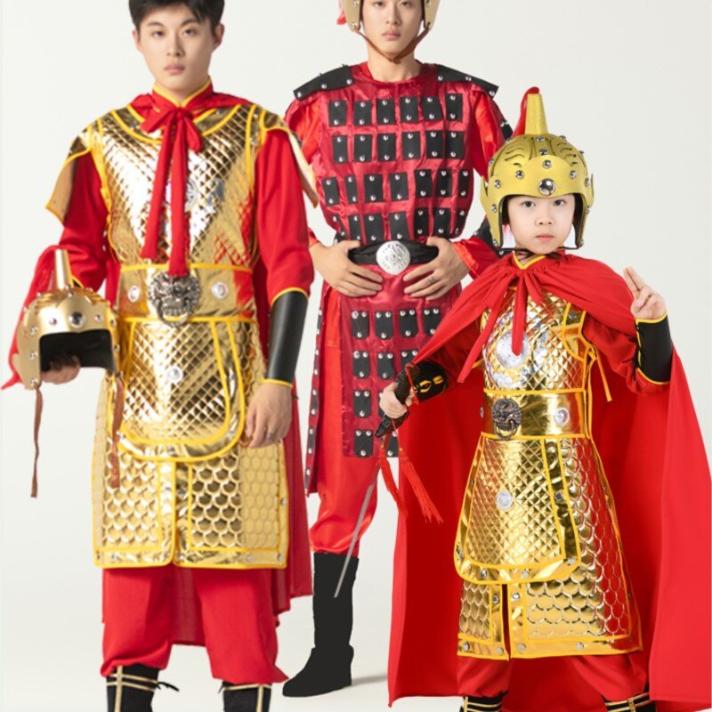 Ropa de rendimiento General de armadura, traje de soldado antiguo de baile para niños