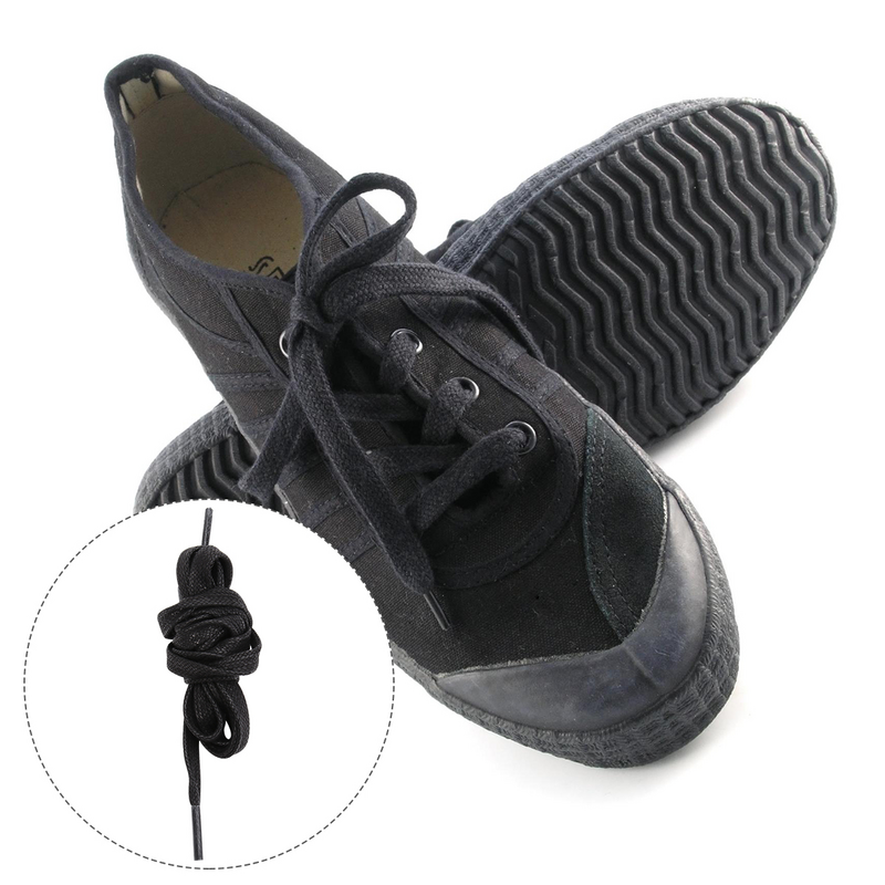 1 Pair Waxed Cotton Shoelace Casual Shoe Tie Flat Shoelaces Sneakers Shoelace