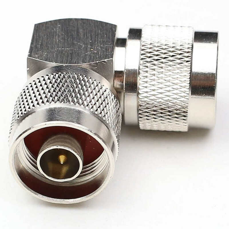 N Male to N Male Right Angle Adapter N Type Male RF Connector RF Coaxial Cable Adapter Connector
