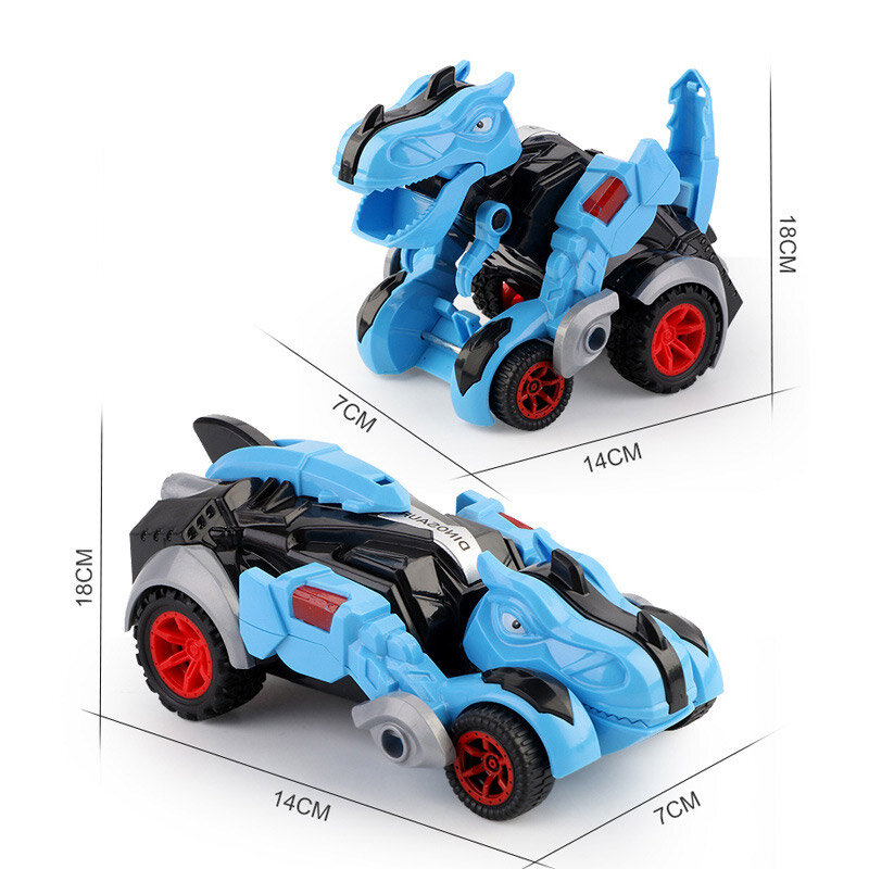 Modello di simulazione di dinosauro per auto metamorfico bambini Crash Toy inerziale Car Education Toy Car regalo di natale regalo di compleanno