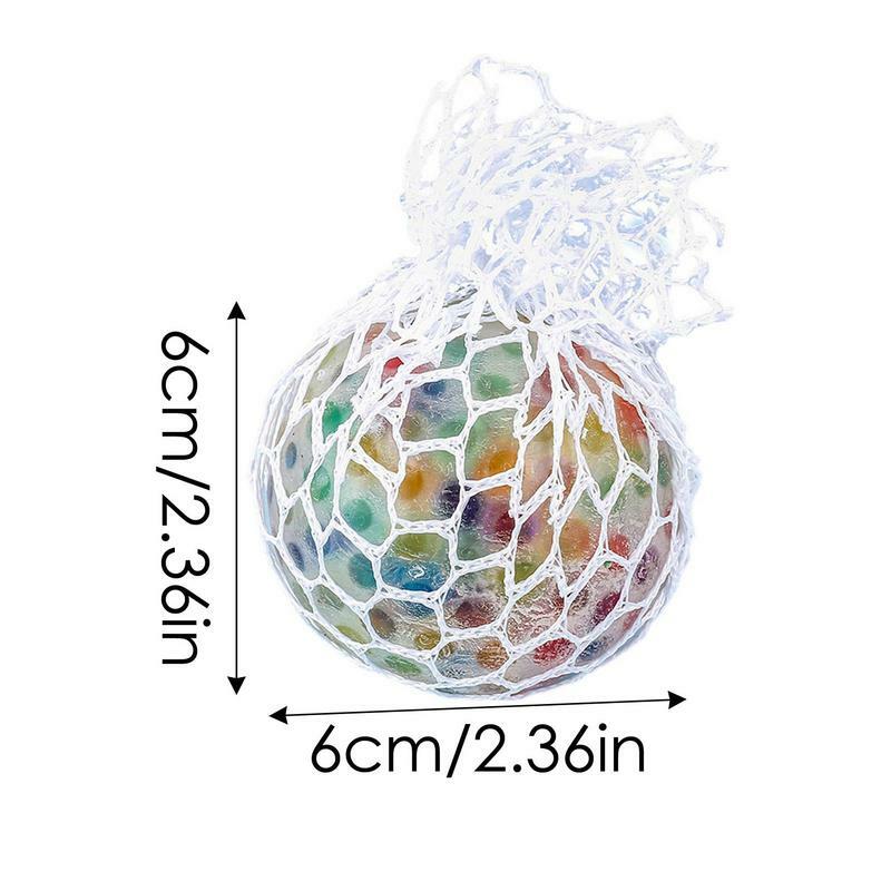 Regenboog Squeeze Ball Stress Verlichting Druivenballen Verlichten Druk Ballen Hand Fidget Speelgoed Regenboog Nieuwigheid Knijpen Bal Mesh Kleurrijk