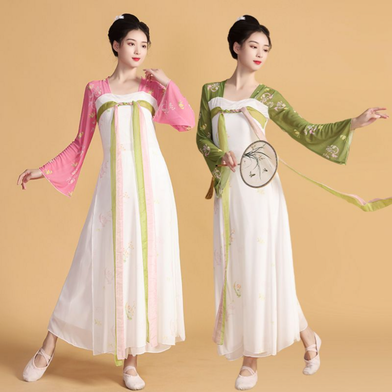 Klassische Tanz kleid Frauen elegante lange Körper Charme Gaze Kleidung Fee chinesische Tanz leistung weiße Tanz Tang Dynastie Hanfu