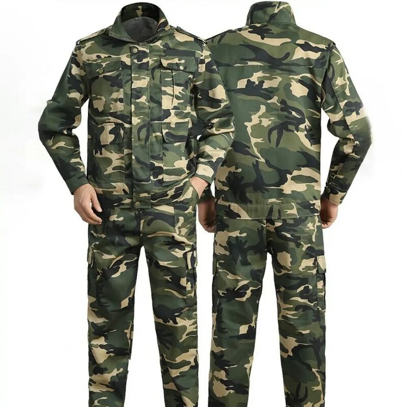 Conjunto de chaqueta y pantalones para hombre, traje de dos piezas con cinta de sujeción, con cremallera que absorbe la humedad, para trabajo en taller, 1 unidad