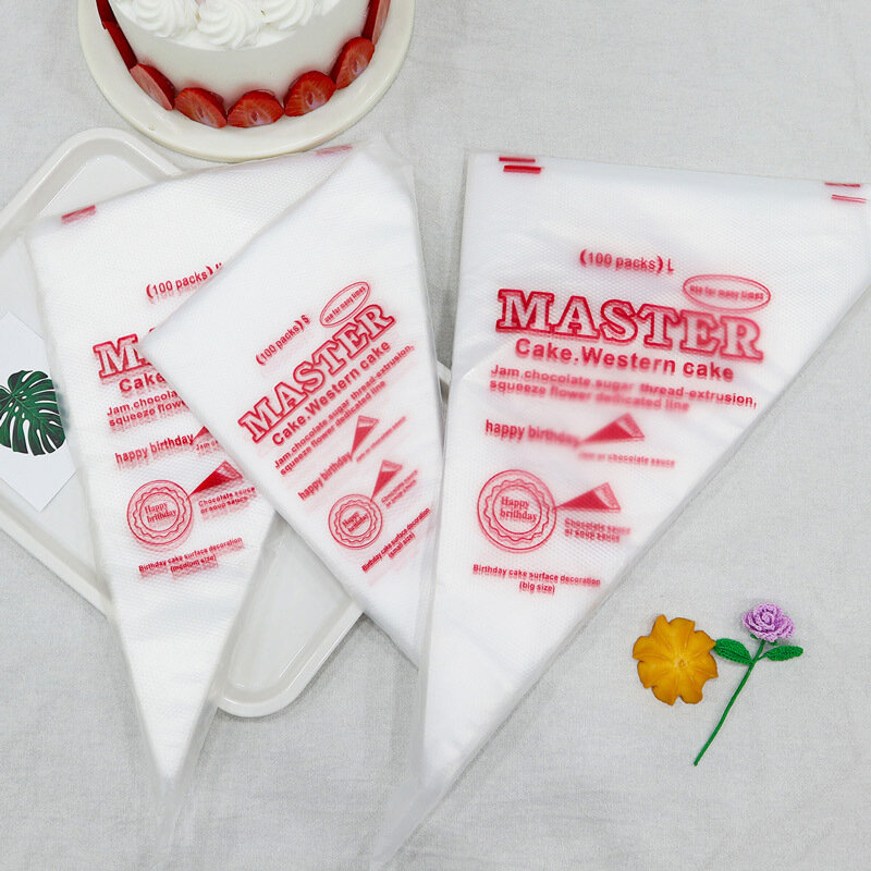 SML20 50 100PCS Disposable Pastry Bags Confectionery Equipment Pastry And Bakery Accessories Reposteria Cake Tools For Cake red