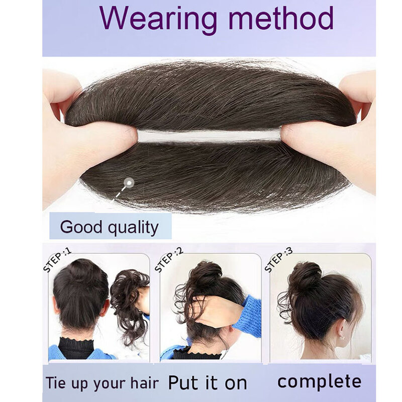 Synthetic Hair Bun Wig Ladies Ponytail Hair Extension Scrunchie Elastic Meatball Head Hairpieces Scrunchie Wrap Hair Rope ﻿