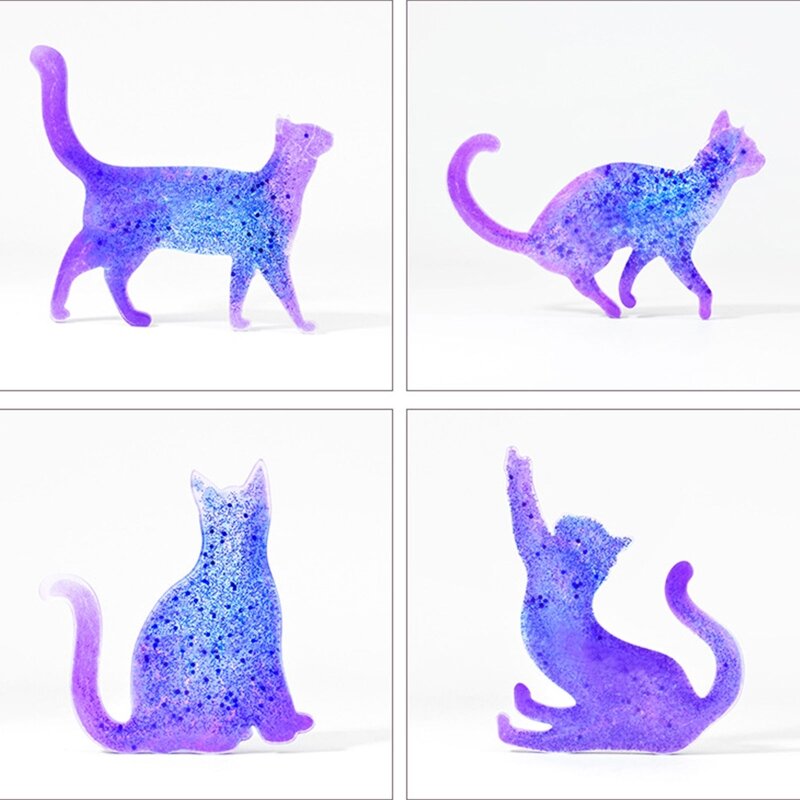 E0BF 3D 漫画猫シリコーンブローチ型エポキシ樹脂クラフト作成アクセサリー DIY ペンダントジュエリーキーホルダーツール工芸品