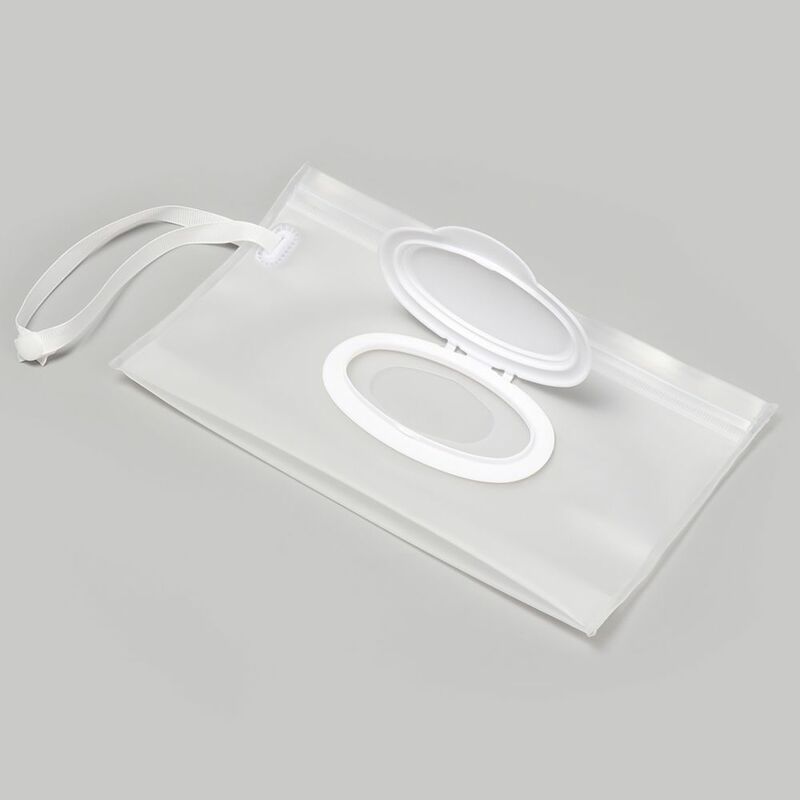 1 buah transparan portabel kartun bayi anak-anak tisu basah Clutch tas pembawa kertas basah wadah tisu Dispenser kantong tali jepret