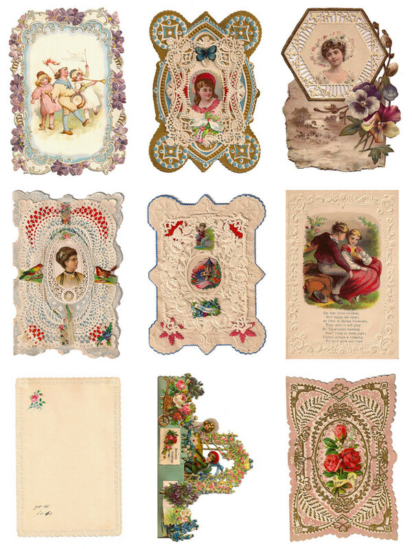 9 Stks/pak Retro Meisjes Postcard Vintage Sticker Diy Craft Scrapbooking Album Junk Journal Decoratieve Stickers