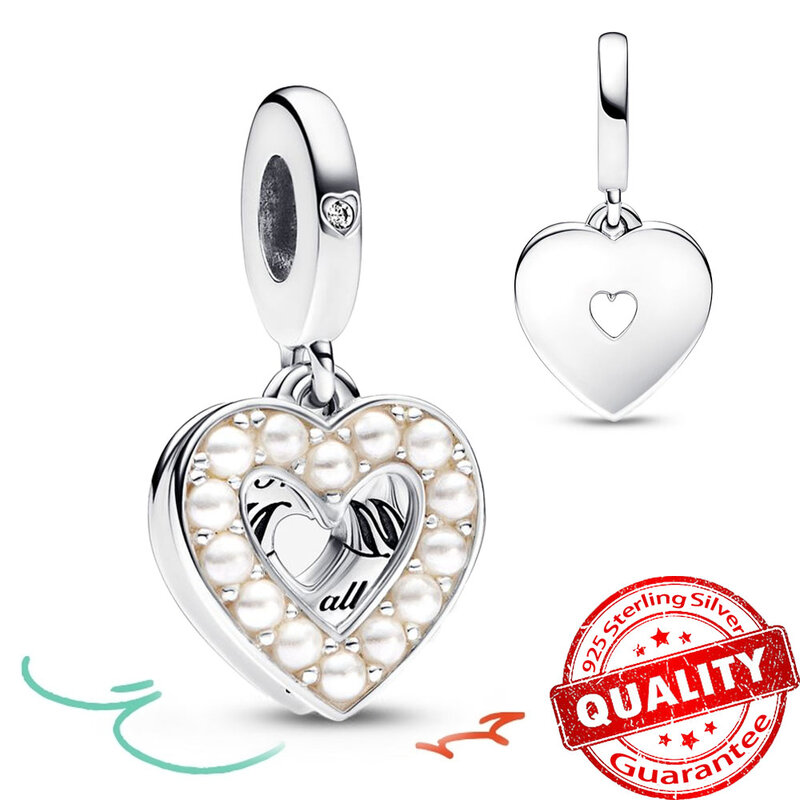 Nowy 925 Sterling Silver Mom Heart Charm Fit Bransoletka marki Eternal Family Charm Elegancka biżuteria Prezent na Święto Dziękczynienia