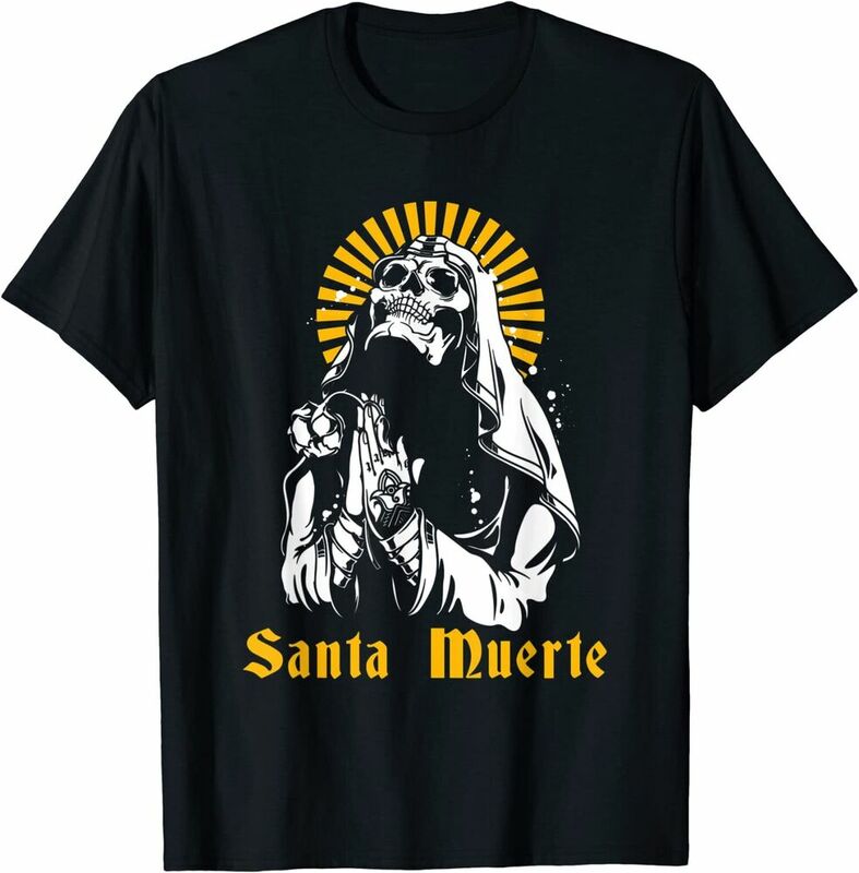 Camiseta esqueletada da deusa mexicana masculina e feminina, camisetas gráficas anime, camisetas de manga curta, roupas vintage, alta qualidade, 100% algodão