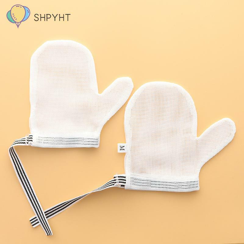Luvas de proteção para as mãos para bebês, luvas de dedos e unhas para crianças, conjunto inofensivo para bebês, evita mordedura, 1 par