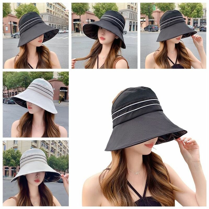 Anti-UV Bucket Hat Accessories Portable Big Brim Fisherman Cap Foldable Sun Hat