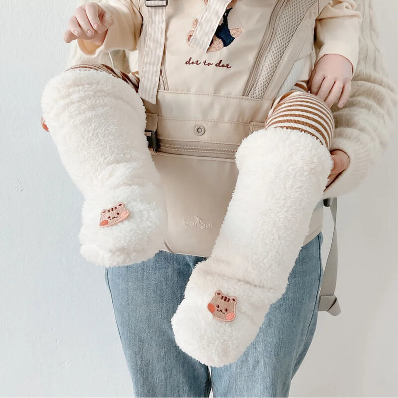 2023 зимние корейские детские носки Плюс флисовые осенне-зимние милые Мультяшные нескользящие носки для пола теплые носки для новорожденных средней длины для малышей