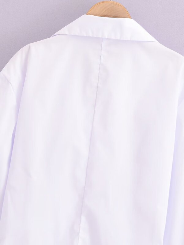 Bluzka damska 2024 nowy Temperament moda Joker Poplin bluzka Retro z długimi rękawami elegancki Top