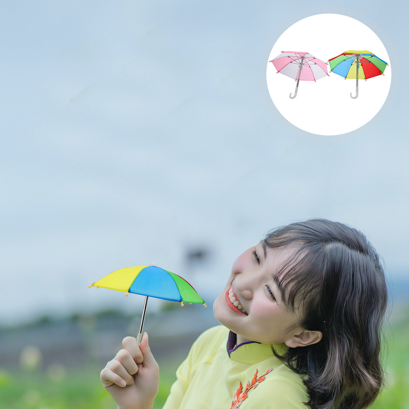 Mini guarda-chuva modelo decorativo, decoração minúscula, pequeno, 2 pcs