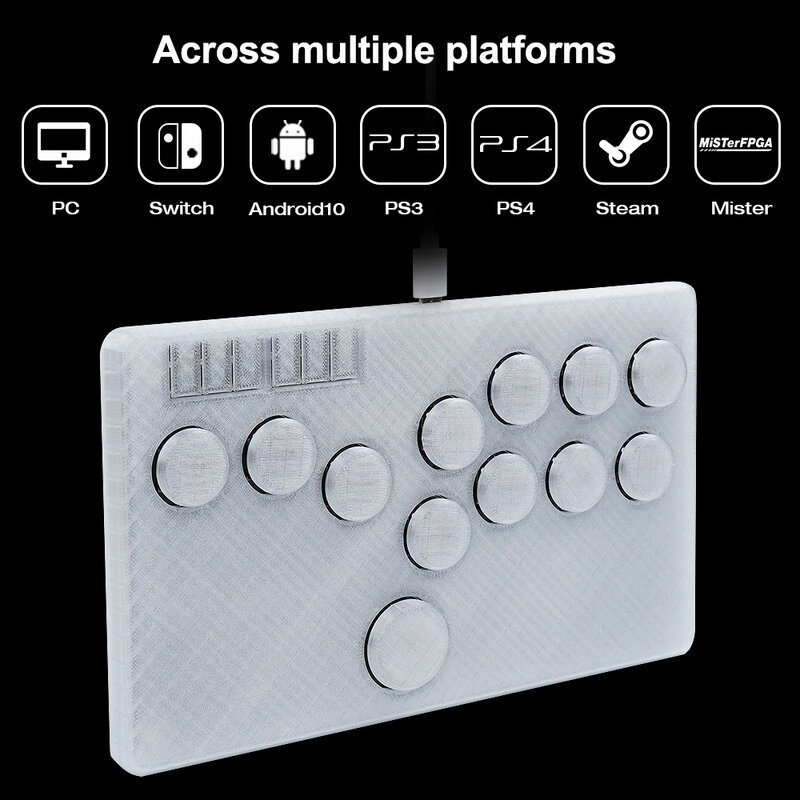 Flatbox Leverless Stickless Arcade Stick Controller untuk PC Pico Mini gaya Hot SWAP Kailh Hitbox rightstick untuk PS4/PS3/Switch
