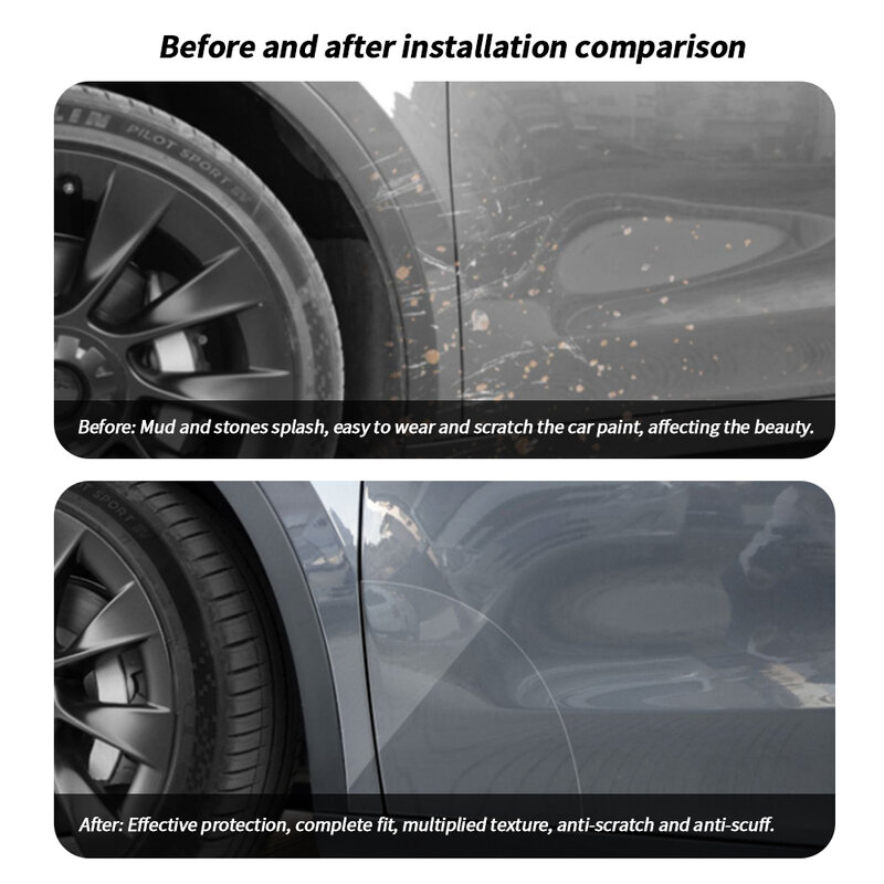 Per Tesla Model 3 Y 2017-2023 porta posteriore anteriore TPU pellicola protettiva trasparente porta di ricarica per auto invisibile pellicola antigraffio