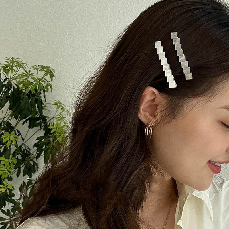 Clip Small Hairpin Square Shape Geometry Shape Y2K Korean Style Headwear Female Hair Accessories Girl Hair Clip Hairpin