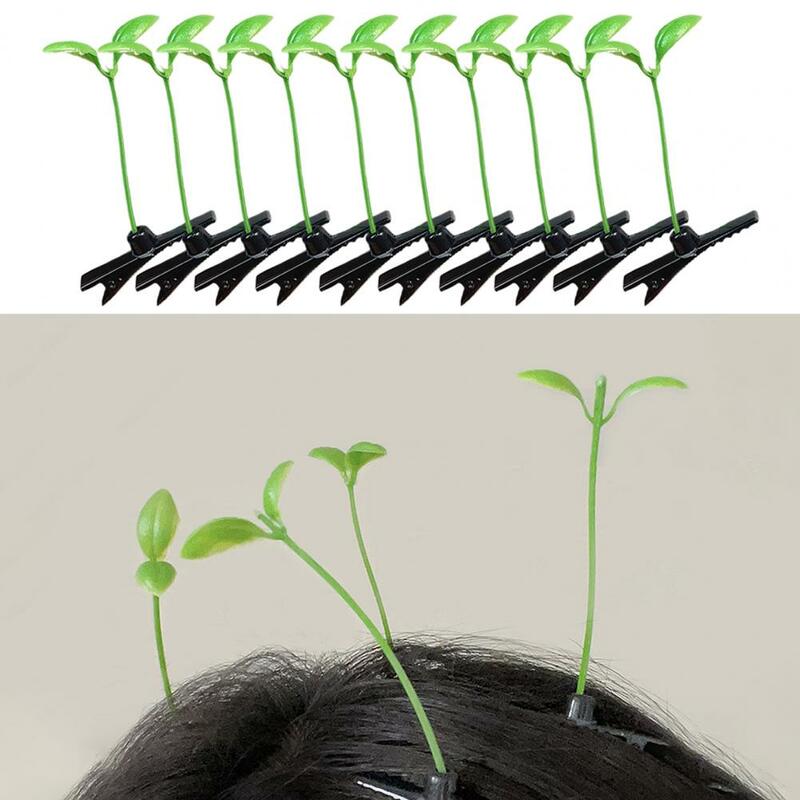 Conjunto de pinos de cabelo resistente à ferrugem, Clipe de cabelo realista Sprout Bean, Grampos engraçados de plantas com design primavera, antiderrapante