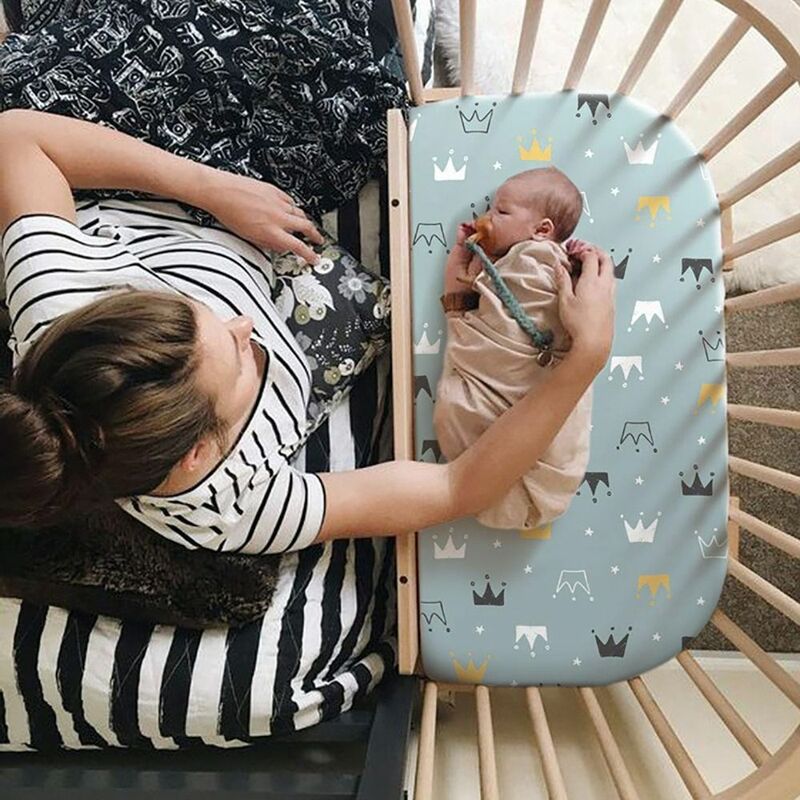Oddychające łóżeczko dla niemowląt prześcieradła zastępujące elastyczne, przytulne prześcieradło dla niemowląt z kwiatowym wzorem wygodne pościel niemowlęca gondoli