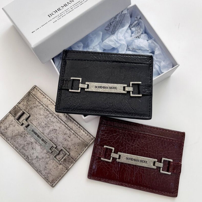 Lux nuovo arrivo in vera pelle corea bohémien Seoul portafoglio porta carte di credito per donna uomo accessorio porta carte di lusso di alta qualità