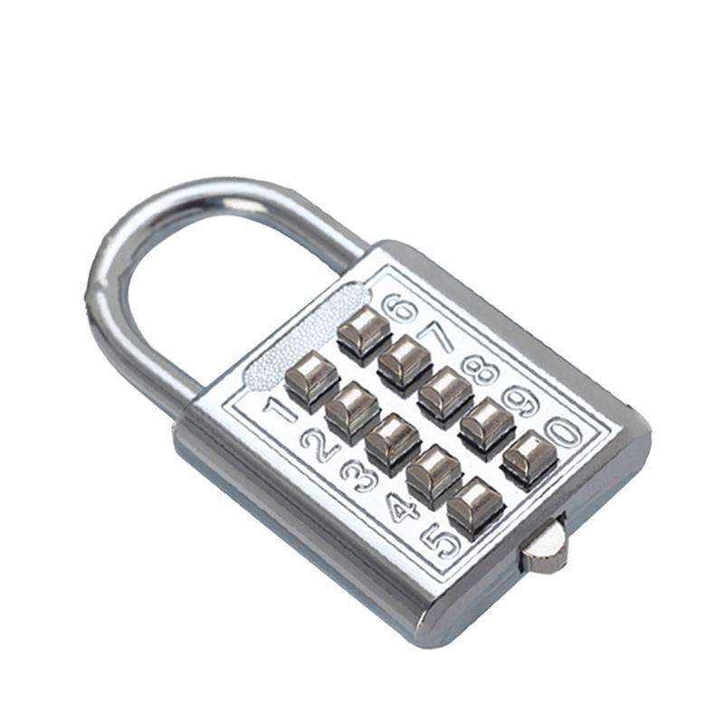 School Locker Lock Button Combination Security Padlock 8/10 Digits Digital Code Padlock For Toolbox Sports Locker Fence Lock