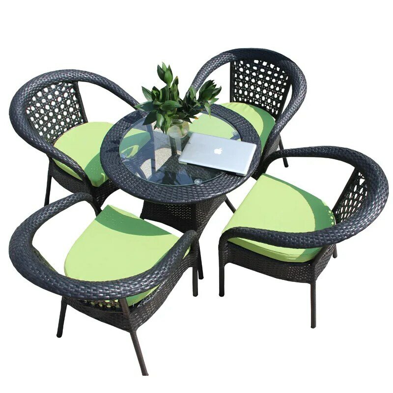 Zestaw do stół i krzesło do kawy na patio na świeżym powietrzu krzesło rattanowe z tarasem i połączeniem wypoczynku na balkonie