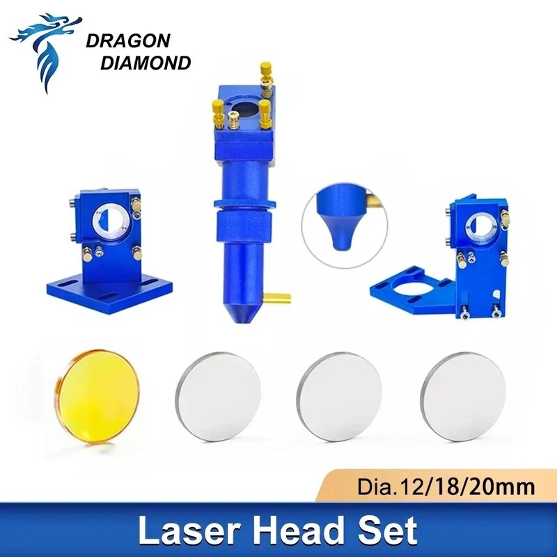 Ensemble de tête laser Co2 série K40, lentille Dia.12, 18, 20mm, FL.50.8mm, miroirs 20mm pour 2030, 4060, machine de découpe et gravure laser bricolage