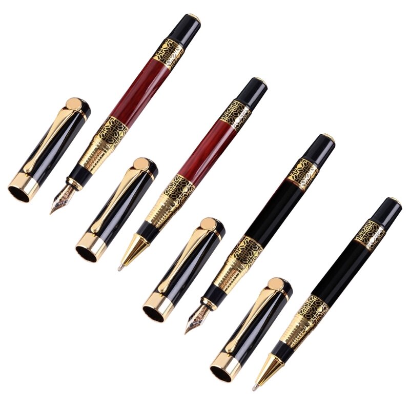 2023 New Metal Grain Ballpoint Pen Refillable Fountain Pen Ball Pen for Sketching Journaling Doodling and Gifts