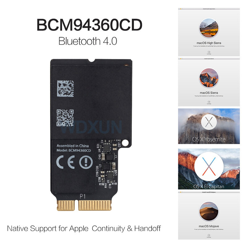 Broadcom 미니 PCI-E 와이파이 WLAN 블루투스 4.0 카드, BCM94360CD, 802.11ac, 1300Mbps, 4360CD