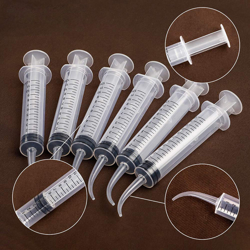 20Pcs 12ML Disposable Dental Irrigation Syringe With Curved Tip Teeth Whitening Cleaning Injector Oral Hygiene Care Tools