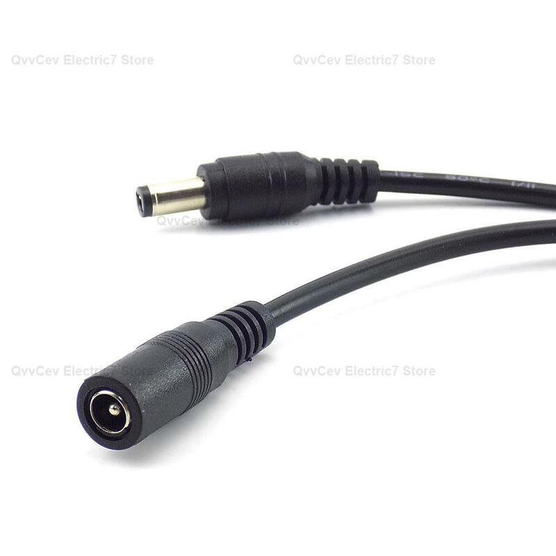 Cable de extensión de fuente de alimentación de 12V CC, adaptador de enchufe hembra a macho de 5,5mm x 2,1mm para cámara CCTV, tira de luz LED