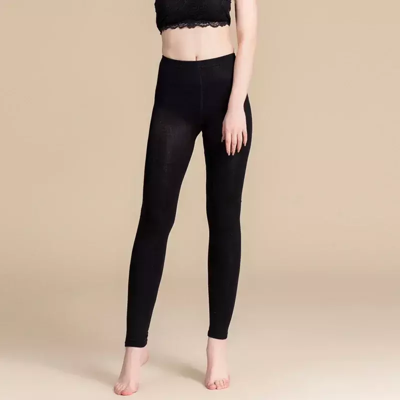 Nowe damskie spodnie bawełniane legginsy w jednolitym kolorze 2020