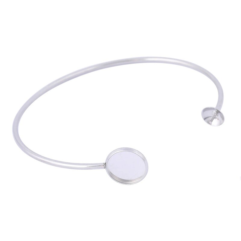 5 pezzi in acciaio inossidabile 12mm Cabochon bracciale Base Blanks fai da te perla montaggio impostazione braccialetto lunetta vassoi per la creazione di gioielli