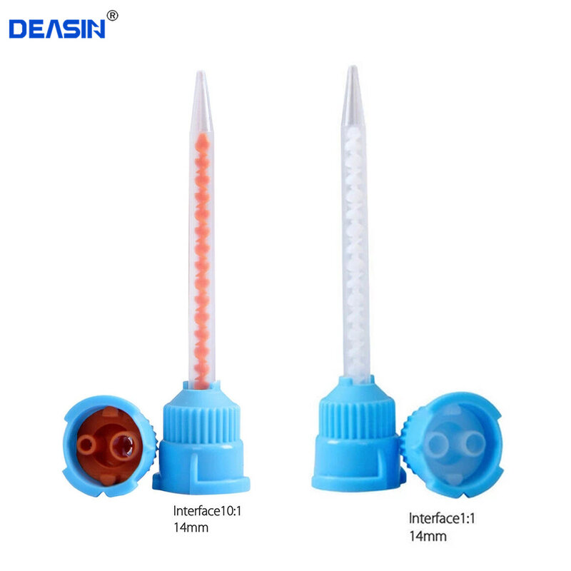 50 pces dental materiais odontologia borracha de silicone que transporta a cabeça de mistura bocais de impressão descartáveis pontas de mistura tubo de mistura