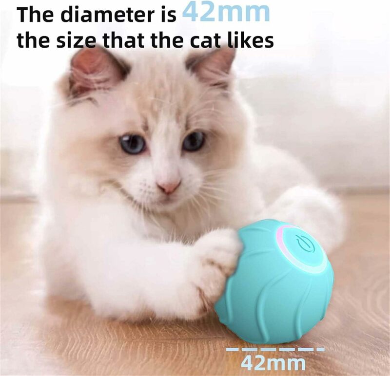 Mainan kucing interaktif cerdas Powerball 2.0 mainan kucing bola kucing pintar mengurangi kebosanan anti-gigitan Pendamping tenang menarik kucing