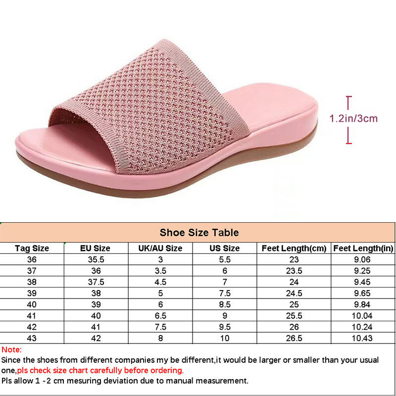 Ladies Fashion Non-slip Slippers Slippers Large Size Thick Low Women's Flat Shoes Lightweight Summer Beach Sandals