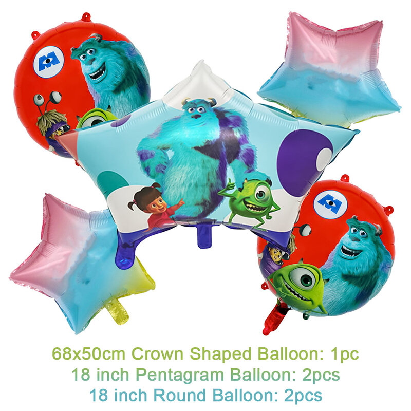 Monsters, Inc. Monsters tema pesta ulang tahun perlengkapan dekorasi peralatan makan sekali pakai Balon latar belakang Baby Shower