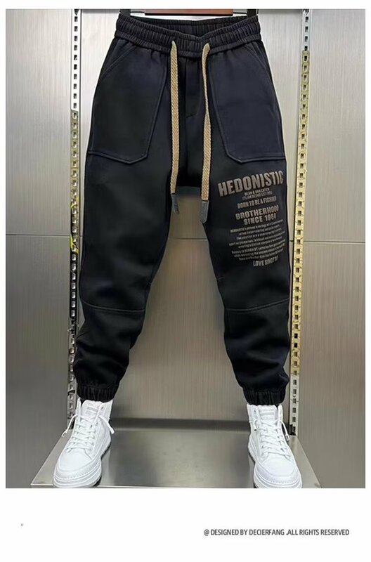 Celana kargo kasual Fashion Korea untuk pria celana longgar Sweatpants Gym Jogger hip hop Streetwear y2k celana panjang pria musim gugur