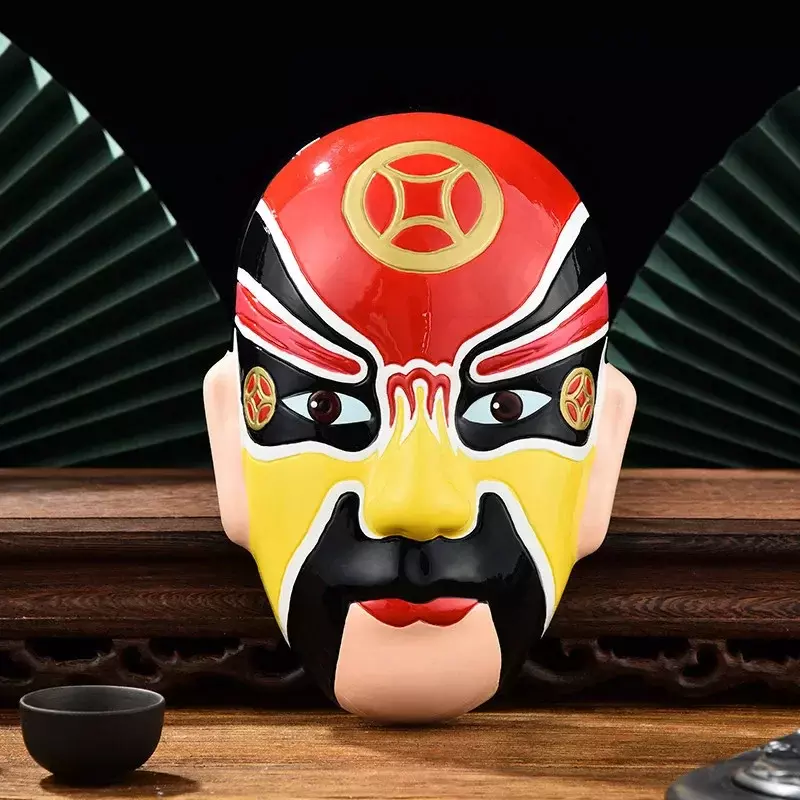 Mascarilla Facial de la Ópera de Peking, colgante de cinco vías, dios de la riqueza, decoración de pared, decoraciones colgantes, regalos, característica China