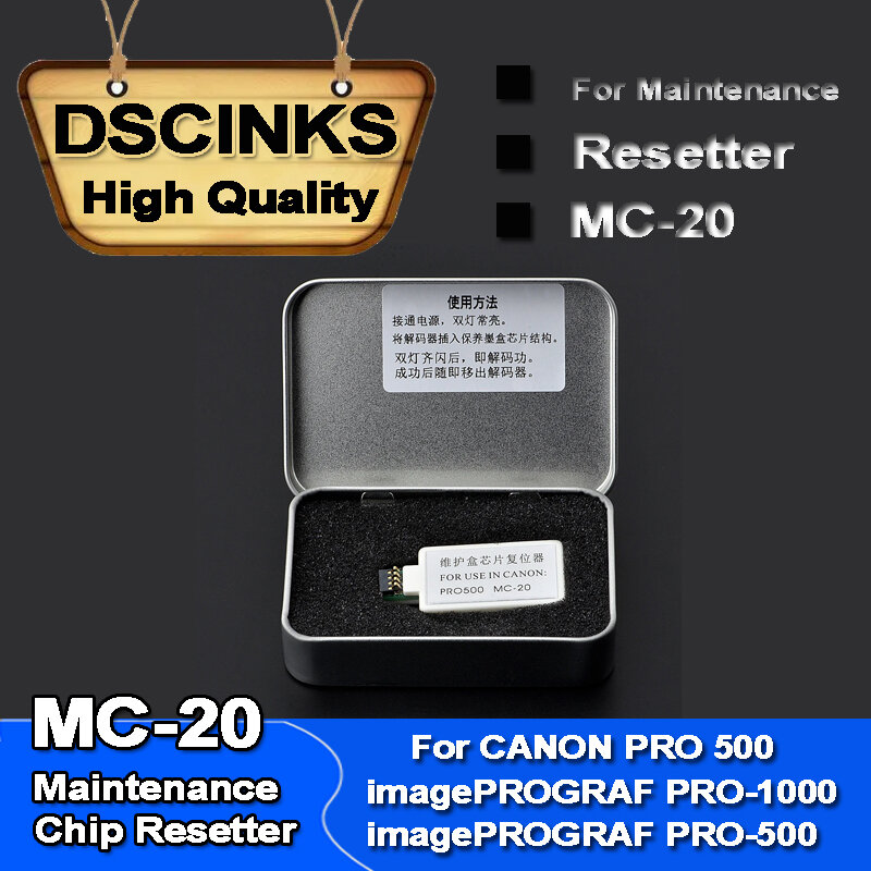 Reiniciador de mantenimiento MC-20 MC20 para Canon pro 500 pro 1000, MC-20, depósito de tinta residual, chip, PRO-1000 PRO-500