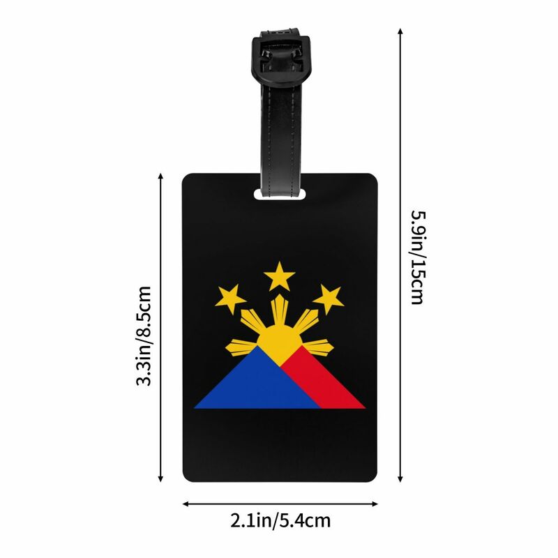 Custom Philippine Flag Landscape Luggage Tags Custom Baggage Tags Privacy Cover Name ID Card