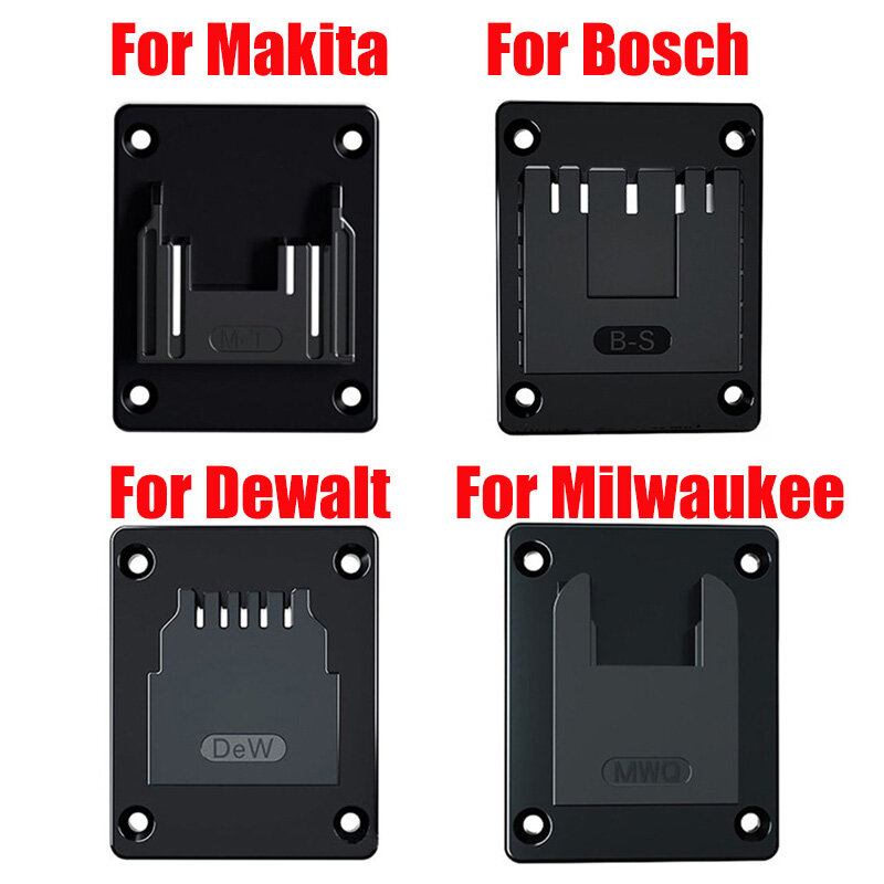 1pc suporte da máquina rack de armazenamento de bateria para makita/bosch/dewalt/milwaukee 18v baterias suporte de ferramenta de montagem na parede dispositivos de fixação