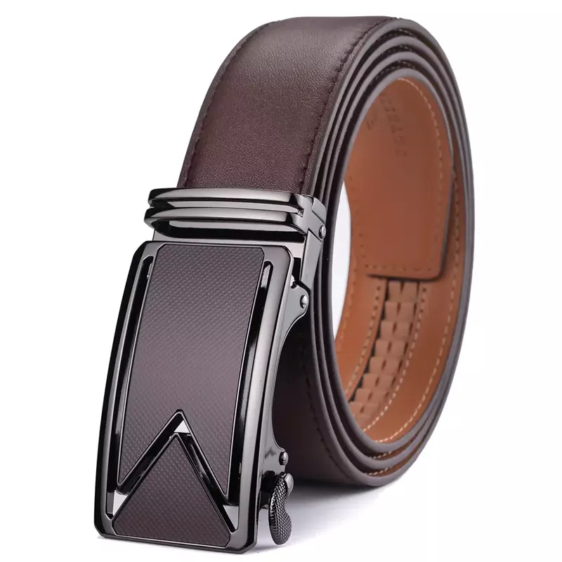 Cintura da uomo Plyesxale 2024 cinture in vera pelle di vacchetta per uomo cinture con fibbia automatica di lusso marrone nero Cinturones Hombre B55