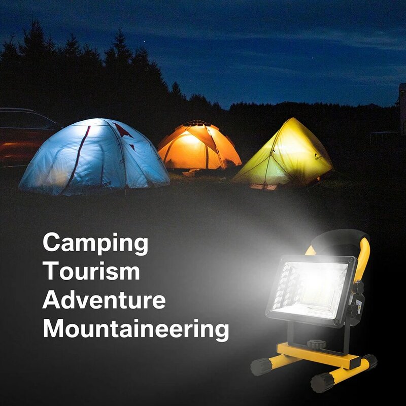 LED-Arbeits scheinwerfer mit Ständer 60w wasserdichte Flutlichter Helligkeit einstellbar tragbare wiederauf ladbare Camping Wander beleuchtung