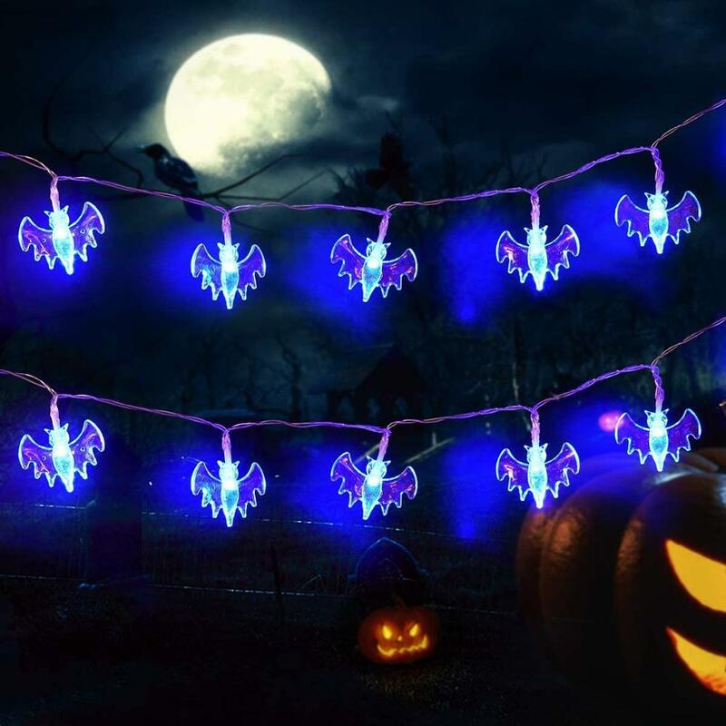 10/20/30leds Halloween Bat Light String Solar/Battery Powered Bats Fairy Lights for Christmas New Year Holiday Home Party Decor