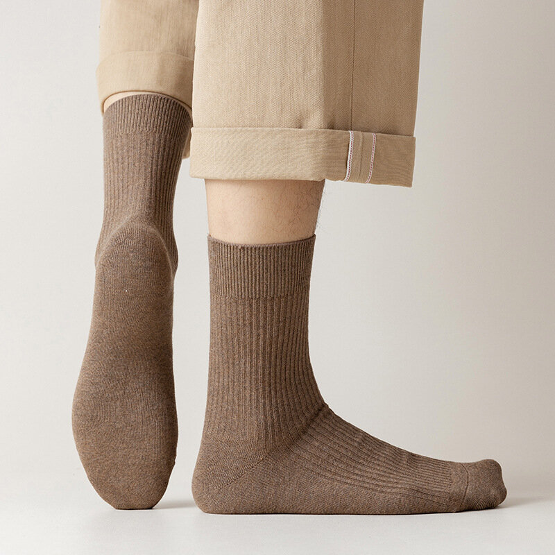 ถุงเท้าผู้ชาย2022ใหม่แฟชั่นลายผ้าฝ้ายผู้ชายถุงเท้าลูกเรือตาข่ายสไตล์ Breathable Antibacterial Solid ชุดถุงเท้าคุณภาพดี