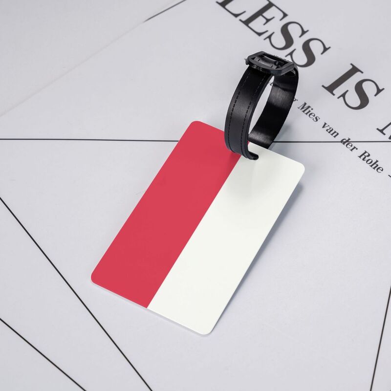 Tag bagasi bendera Polandia kustom untuk koper perjalanan penutup privasi Label ID